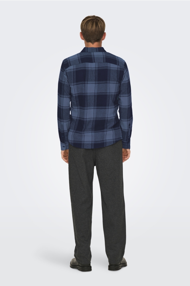 ONSGUDMUND LS CHECKED SHIRT NOOS 22007112 NAVY BLAZER/VINTAGE INDIGO